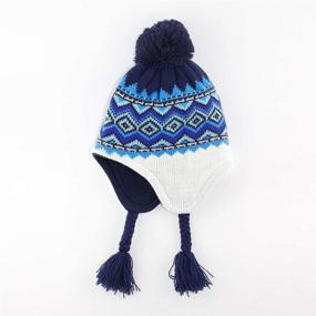 img 2 attached to LLmoway Winter Earflap Beanie for Toddler Boys: Accessorize for Cold Weather