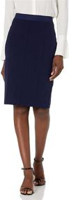 img 4 attached to Lark &amp; Ro Women's Elastic Waist Pencil Skirt with Princess Seams - Amazon Brand