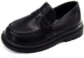 img 4 attached to 👟 Детские классические кожаные туфли на шнуровке от COSANKIM