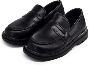 img 2 attached to 👟 Детские классические кожаные туфли на шнуровке от COSANKIM