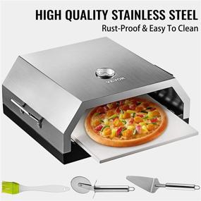 img 3 attached to 🍕 VEVOR Wood Fired Pizza Oven Stainless Steel Top Portable Pizza Oven with Stone - Ideal for Gas or Charcoal Grill - Outdoor Pizza Oven for Garden, Patio, and Courtyard - Size: 15.7x13.7x6.2in