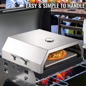 img 1 attached to 🍕 VEVOR Wood Fired Pizza Oven Stainless Steel Top Portable Pizza Oven with Stone - Ideal for Gas or Charcoal Grill - Outdoor Pizza Oven for Garden, Patio, and Courtyard - Size: 15.7x13.7x6.2in