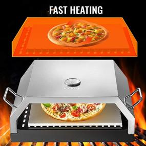 img 2 attached to 🍕 VEVOR Wood Fired Pizza Oven Stainless Steel Top Portable Pizza Oven with Stone - Ideal for Gas or Charcoal Grill - Outdoor Pizza Oven for Garden, Patio, and Courtyard - Size: 15.7x13.7x6.2in