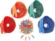 🧵 bright creations #3 nylon coil zippers: sewing essentials in 4 vibrant colors (5 yards, 120 pieces) logo