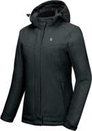 little donkey andy women's waterproof hiking skiing jacket - removable hood, fleece lined winter warm rain coat logo