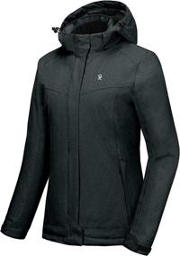 img 4 attached to Little Donkey Andy Women's Waterproof Hiking Skiing Jacket - Removable Hood, Fleece Lined Winter Warm Rain Coat