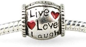 img 3 attached to 🕰️ Captivating Antique Silver 'Live Love Laugh' Bead Charm – Timeless Design