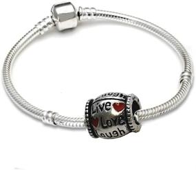 img 2 attached to 🕰️ Captivating Antique Silver 'Live Love Laugh' Bead Charm – Timeless Design