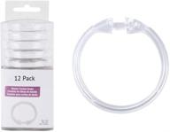 🪄 rocky mountain goods clear plastic curtain rings - 12 pack - click securely, unbreakable & silent sliding - true o ring design (clear) logo