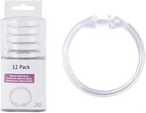 img 2 attached to 🪄 Rocky Mountain Goods Clear Plastic Curtain Rings - 12 Pack - Click Securely, Unbreakable & Silent Sliding - True O Ring Design (Clear)