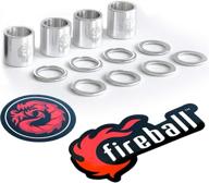 🔥 optimized skateboard and longboard precision aluminum spacers and washers set: fireball dragon logo