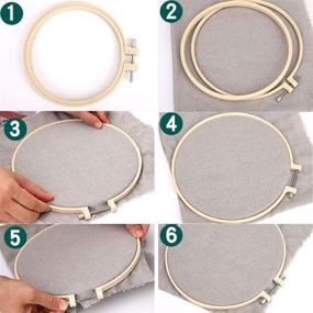 img 1 attached to Большие вышивающие кольца BigOtters 6 штук: набор круглых вышивающих обручей из бамбука для рождественских украшений и рукоделия