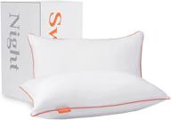 🍊 подушки sweetnight hotel quality queen size orange для сна - набор из 2 мягких подушек с наполнителем из искусственного пуха для бокового, спинного и животного положения - поддерживающие подушки с карманами логотип