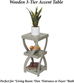 img 1 attached to 🪑 Etna Twist Side End Table - Modern Accent Table Nightstand with Distressed Finish, Wood, 24" Height - Gray