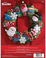 🎄 bucilla christmas toys felt applique wall hanging wreath kit, 15" x 15" - item #86363 logo