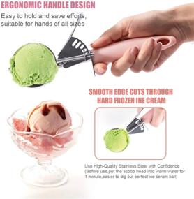 img 2 attached to 🍪 BASTEK 2 Oz Cookie Scoop with Long Handle - Professional Stainless Steel Ice Cream Scooper with Trigger for Perfectly Formed Cookies - Heavy Duty Kitchen Tool for Cookie Dough Baking (2.36 inch, Pink)