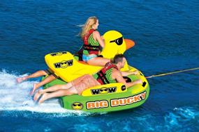 img 1 attached to 🦆 WOW World of Watersports Big Ducky Inflatable Towable Deck Tube - 1, 2, or 3 Person Boating Fun! (Model: 18-1140)