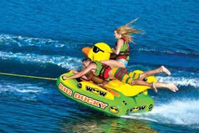 img 2 attached to 🦆 WOW World of Watersports Big Ducky Inflatable Towable Deck Tube - 1, 2, or 3 Person Boating Fun! (Model: 18-1140)