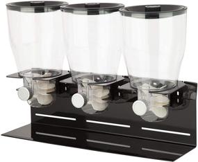 img 2 attached to Stainless Steel Black/Chrome Zevro Commercial Plus Triple Canister Dry Food Dispenser