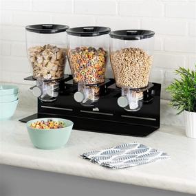 img 3 attached to Stainless Steel Black/Chrome Zevro Commercial Plus Triple Canister Dry Food Dispenser