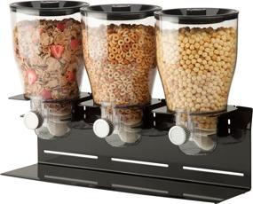 img 4 attached to Stainless Steel Black/Chrome Zevro Commercial Plus Triple Canister Dry Food Dispenser