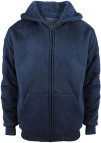 img 4 attached to Sherpa Lined Fleece Zip Up Sweatshirts Sweatshirt Boys' Clothing for Fashion Hoodies & Sweatshirts