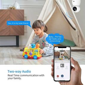 img 2 attached to 📷 【2K, Smart Motion Tracking】 Hiseeu 2K Wireless Home Security Camera, WiFi Pet Camera for Baby, Nanny, Dog and Cat, 360-degree, 2 Way Audio, Night Vision, TF Card and Cloud Recording Supported