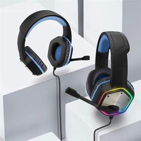 img 2 attached to 🎧 Immerse in Ultimate Gaming: EKSA 7.1 Surround Sound Gaming Headset with Noise Canceling Mic, RGB Light - Perfect for PC, PS4 Console, Laptop (Blue)