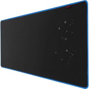 img 4 attached to 🖱️ Коврик для мыши Psitek XXL Large Gaming - Синий, расширенный плоский коврик под клавиатуру и мышь | Специальная поверхность с оптимальной точностью, водонепроницаемая ткань, прочные проклеенные края против расслоения | 36x16 дюймов.