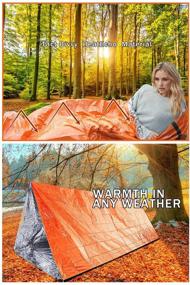 img 3 attached to 🛌 Pack of 2 Lightweight Emergency Sleeping Bags - Thermal Bivy Sack for Camping, Hiking, Outdoor Activities - Portable Emergency Blankets