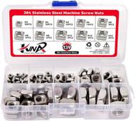 🔩 high-quality 304 stainless steel machine square screw nuts assortment kit - m3 m4 m5 m6 m8 m10 metric nut set (139pcs) логотип