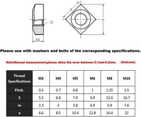 img 3 attached to 🔩 High-Quality 304 Stainless Steel Machine Square Screw Nuts Assortment Kit - M3 M4 M5 M6 M8 M10 Metric Nut Set (139Pcs)