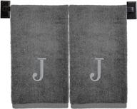 🛀 premium personalized monogrammed hand towels - pick between 100% turkish cotton or usa-made - high-end spa quality - set of 2 - silver thread modern monogram embroidery - customizable towels logo