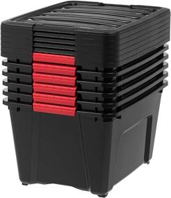 img 3 attached to 📦 Iris USA TB-28 Stack & Pull Storage Box, 32 Quart - Sleek Black Design for Efficient Organization