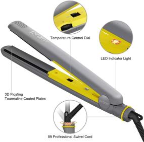 img 3 attached to 🔥 Prizm 1-inch Hair Straightener and Curler: Professional Ceramic Tourmaline Styling Tool with Nano Ions, Dual Voltage, Adjustable Temperatures Up to 450°F