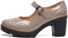 img 1 attached to DADAWEN Leather Classic Platform Oxfords Women's Shoes and Pumps