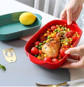 img 3 attached to 🍽️ Mokpi's Red Ceramic Glaze Baking Dish: Perfect for Roasting Lasagna, Casseroles, and More!