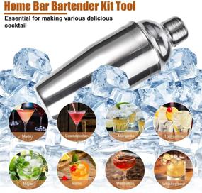 img 2 attached to 🍹 Esmula Bartender Kit: Stylish Bamboo Stand, 12-Piece Cocktail Shaker Set for Mixed Drinks, Professional Stainless Steel Bar Tool Set - includes Cocktail Recipes Booklet (25 oz)