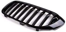 img 2 attached to 🚗 SNA G30 Grille, Front Kidney Grill 2017-2020 BMW 5 Series G30 (ABS Single Slat Gloss Black Grills, 2-pc Set)