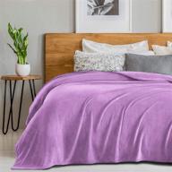 🏕️ sedona house flannel fleece blanket: lightweight super soft cozy luxury for sofa couch bed camping travel - purple, throw size 50 x 60 inches logo