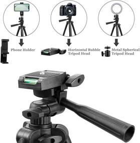 img 1 attached to 40 Inch Portable Tripod for iPhone with Phone Holder, Tripod Head, Bluetooth Remote Control - Ideal for iPhone/Android/DSLR/GoPro/Camera/Camcorder (Four-Piece Suit)