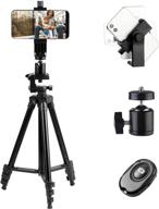 40 inch portable tripod for iphone with phone holder, tripod head, bluetooth remote control - ideal for iphone/android/dslr/gopro/camera/camcorder (four-piece suit) logo