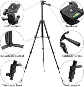 img 3 attached to 40 Inch Portable Tripod for iPhone with Phone Holder, Tripod Head, Bluetooth Remote Control - Ideal for iPhone/Android/DSLR/GoPro/Camera/Camcorder (Four-Piece Suit)