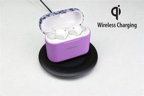 img 1 attached to 🎧 Toshiba Air Pro 2 True Wireless Stereo Earphones, Lavender Terrazzo with Qi Wireless Charging (RZE-BT750E)