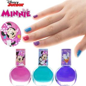 img 3 attached to Набор активностей "Townley Girl Disney’s Minnie Mouse Peel-Off Nail Polish" - Идеально подходит для девочек от 3 лет и старше! Включает 3 цвета, пилочку для ногтей, карандашницу-баночку - идеально подходит для вечеринок, пижамных вечеринок и начала учебного года.