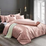 ersmak satin duvet cover set - 6-piece queen size luxury silky bedding 🛏️ in champagne, includes 1 soft duvet cover, 4 queen pillowcases, and 1 body pillowcase logo