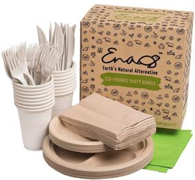 img 4 attached to 🌿 Eco-friendly Camping Supplies: A Complete 16-Piece Dinnerware Set by Earth's Natural Alternative for Picnic Basket & Party Supplies