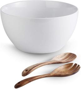 img 4 attached to 🥗 Quarts Porcelain Serving Salad Extra: Enhance your Dining Experience with this Elegant Porcelain Bowls