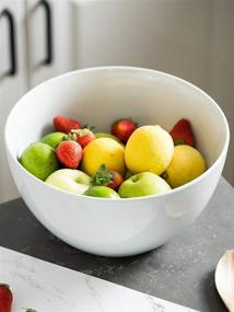 img 1 attached to 🥗 Quarts Porcelain Serving Salad Extra: Enhance your Dining Experience with this Elegant Porcelain Bowls