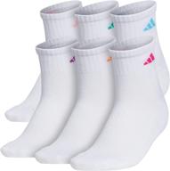 🧦 adidas women's quarter socks with arch compression - athletic cushioning (pack of 6) логотип